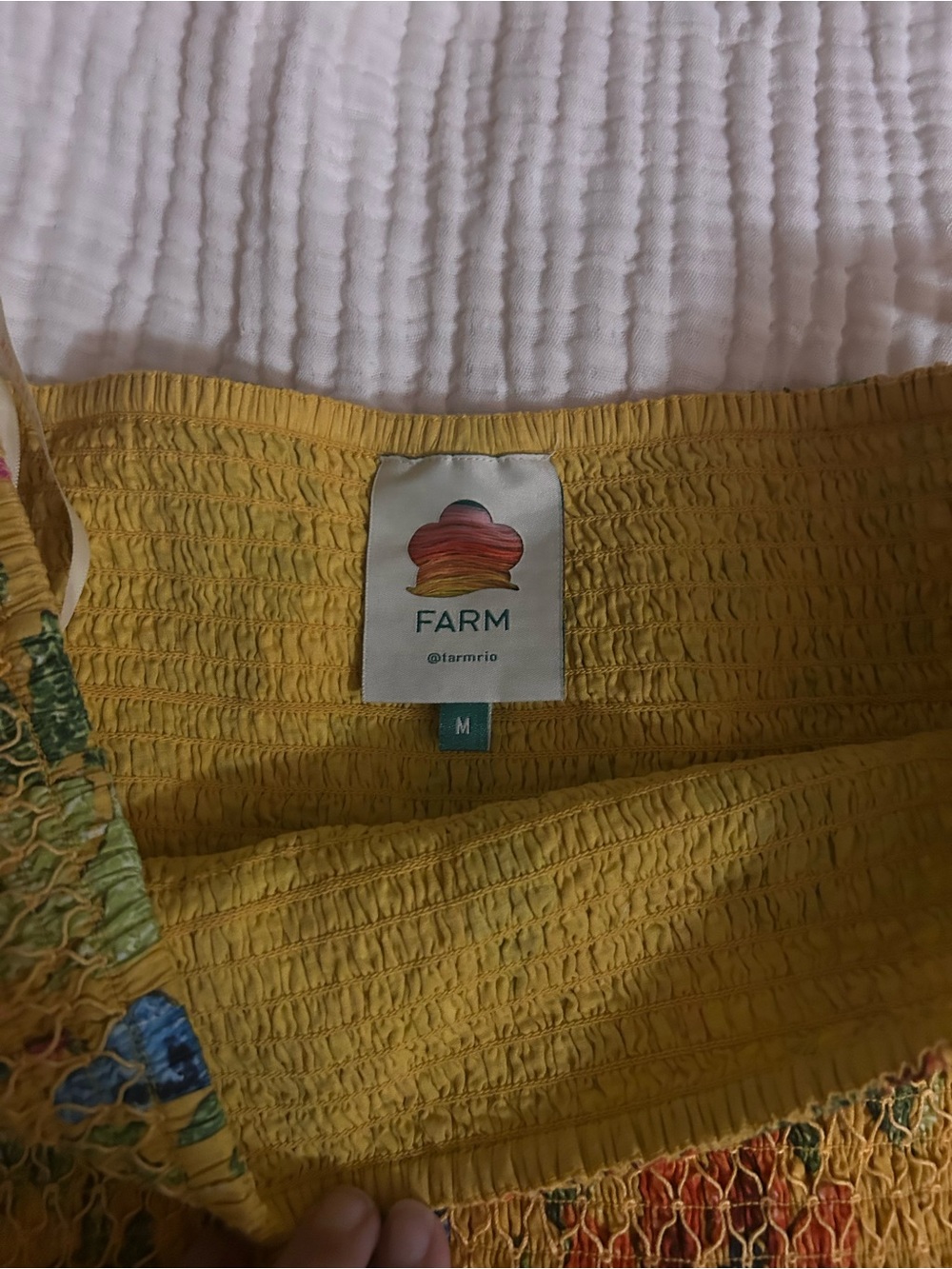 FARM Rio Yellow Floral Smocked Ruffle Mini Skirt - Picture 4 of 4